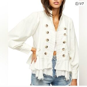 Free People Cream Utility Jacket
